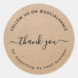  Script kraft thank you social handle  ラウンドシール