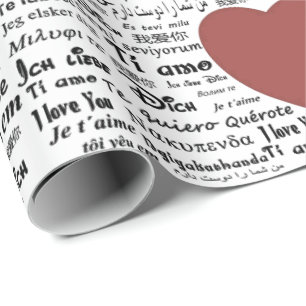 Script Krithic I Love You All World Languages ラッピングペーパー