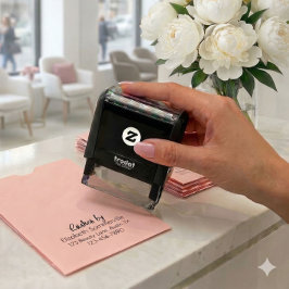 Script Lash Tech Name Return Address Phone セルフインキングスタンプ