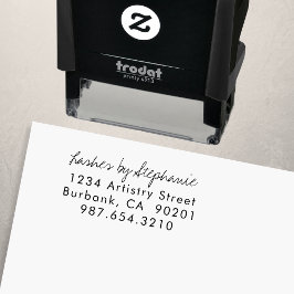 Script Lashes Studio Name Return Address Phone セルフインキングスタンプ