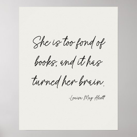 Script Lettering Book Lovers Literary Quote Art ポスター (正面)