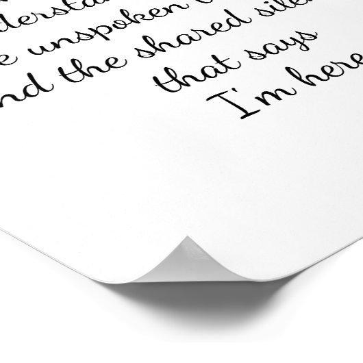 Script Lettering Friendship Quote Art Poster ポスター (角)