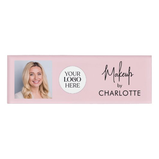 Script Logo Photo Makeup 名札 (正面)