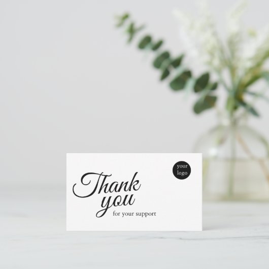 Script Logo Thank You Card for Your Support Busine 名刺 (スタンド正面)