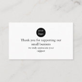 Script Logo Thank You Card for Your Support Busine 名刺 (裏面)