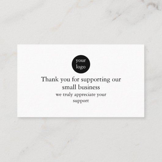 Script Logo Thank You Card for Your Support Busine 名刺 (裏面)