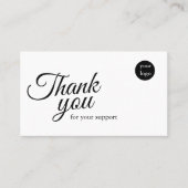 Script Logo Thank You Card for Your Support Busine 名刺 (正面)
