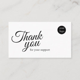 Script Logo Thank You Card for Your Support Busine 名刺