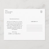 Script Loveと感謝してい3 Photo結婚 S Thank You ポストカード (裏面)