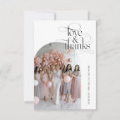 Script Love & 感謝していブライダルシャワーArch写真 サンキューカード (正面)