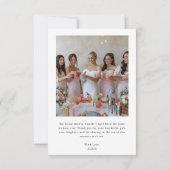 Script Love & 感謝していブライダルシャワーArch写真 サンキューカード (裏面)