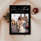 Script Love and 感謝してい Christmas Photo Black金ゴールド 箔シーズンカード