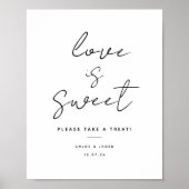 Script Love is Sweet結婚式の引き出物サイン ポスター (正面)