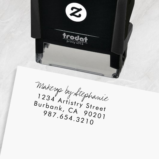 Script Makeup Studio Name Return Address Phone セルフインキングスタンプ