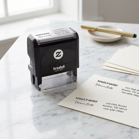 Script Makeup Studio Name Return Address Phone セルフインキングスタンプ