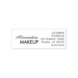 Script Makeup Studio Name Return Address Phone Sel セルフインキングスタンプ