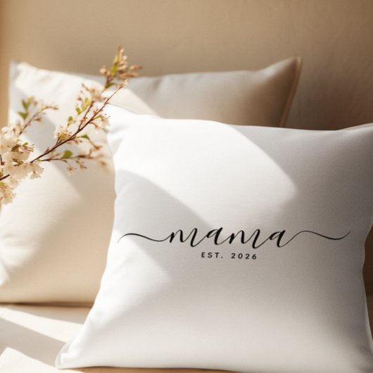 Script Mama Est Year Mother's Day Gift クッション