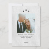 Script Married Christmas Trees Wedding Photo シーズンカード (裏面)
