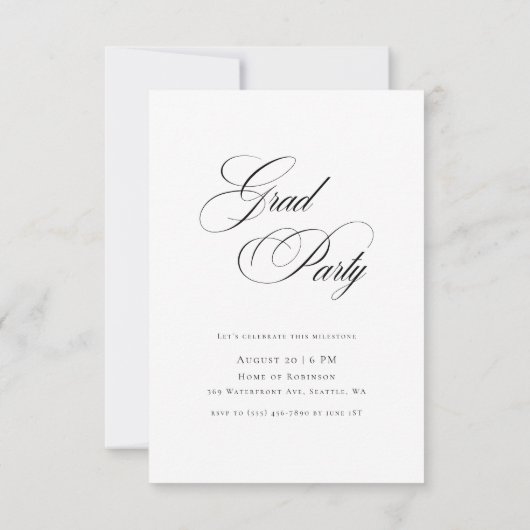 Script Masters Degree Western卒業写真 招待状 (裏面)