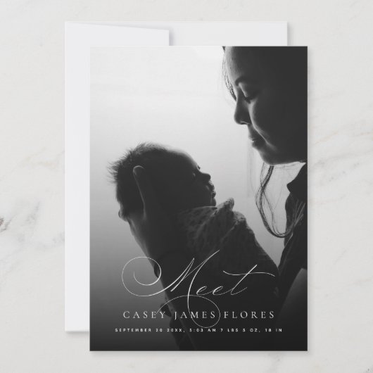 Script Meetエレガントベビーフォト誕生 案内状 (正面)