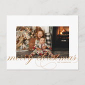 Script Merry Christmas写真エレガントはがき シーズンポストカード (正面)