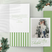 Script Merry Christmas 1 photo Folded Holiday Card シーズンカード