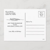 Script Merry Christmas Couples Photo Front シーズンポストカード (裏面)