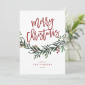 Script Merry Christmas Greeneryの写真 シーズンカード (スタンド正面)