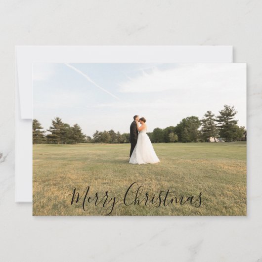 Script Merry Christmas Photo Card シーズンカード (正面)