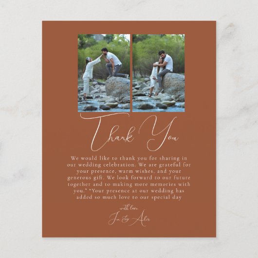 Script Minimalist Photo Collage Thank You Cards (裏面)