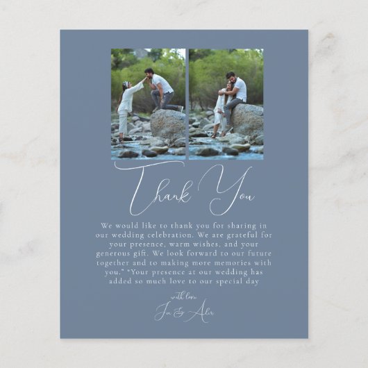 Script Minimalist Photo Collage Thank You Cards (裏面)