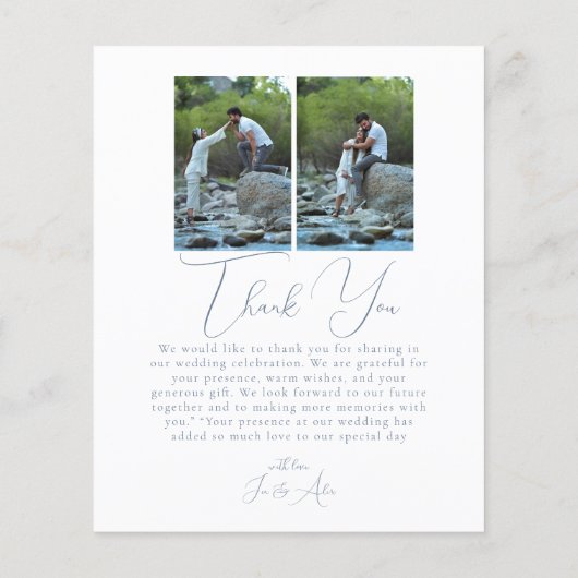 Script Minimalist Photo Collage Thank You Cards (裏面)
