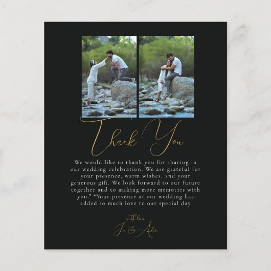 Script Minimalist Photo Collage Thank You Cards (裏面)