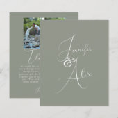 Script Minimalist Photo Collage Thank You Cards (正面/裏面)