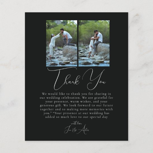 Script Minimalist Photo Collage Thank You Cards (裏面)