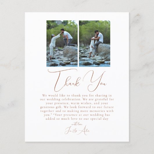 Script Minimalist Photo Collage Thank You Cards (裏面)