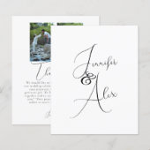 Script Minimalist Photo Collage Thank You Cards (正面/裏面)