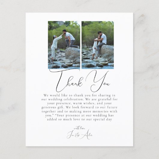 Script Minimalist Photo Collage Thank You Cards (裏面)