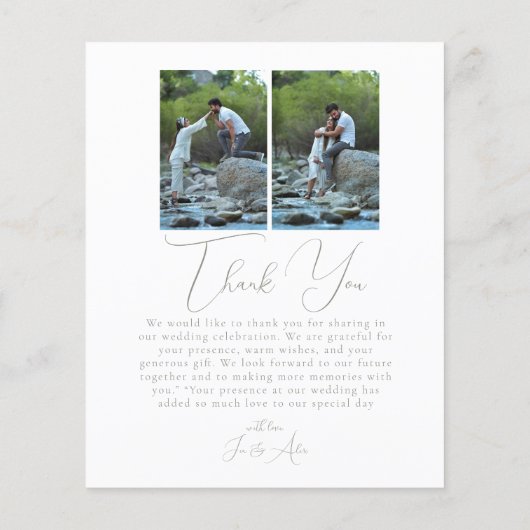 Script Minimalist Photo Collage Thank You Cards (裏面)