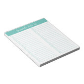 Script Modern Aqua Two Column Checklist ノートパッド (アングル)