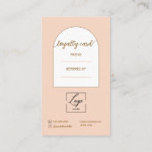 Script Modern arch pink photo logo ロイヤリティカード (裏面)