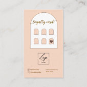 Script Modern arch pink photo logo ロイヤリティカード (裏面)