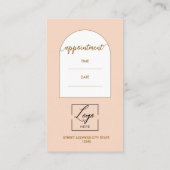 Script Modern arch pink photo qr code logo 予約カード (裏面)