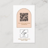 Script Modern arch pink photo qr code logo 名刺 (裏面)