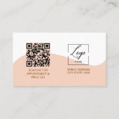 Script Modern arch pink photo qr code logo Busines 名刺 (裏面)