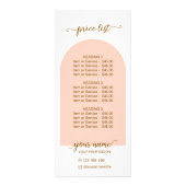 Script Modern arch pink  qr code logo price list ラックカード (正面)