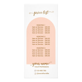 Script Modern arch pink  qr code logo price list ラックカード