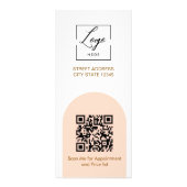 Script Modern arch pink  qr code logo price list ラックカード (裏面)