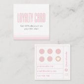 Script Modern Blush Pink and white ロイヤリティカード (正面/裏面)