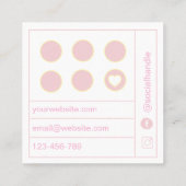 Script Modern Blush Pink and white ロイヤリティカード (裏面)